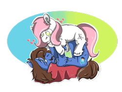 Size: 2000x1500 | Tagged: safe, artist:euspuche, imported from derpibooru, oc, oc:bizarre song, oc:sugar morning, earth pony, pegasus, pony, looking at you, simple background, smiling, sugarre, tongue out, transparent background