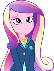 Size: 3000x3963 | Tagged: safe, artist:cloudy glow, artist:cloudyglow, artist:parclytaxel, edit, editor:slayerbvc, imported from derpibooru, vector edit, princess cadance, equestria girls, friendship games, clothes, cute, cutedance, dean cadance, female, no makeup edit, simple background, smiling, solo, transparent background, vector