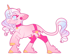 Size: 669x524 | Tagged: safe, artist:unicorn-mutual, imported from derpibooru, oc, oc only, classical unicorn, pony, unicorn, cloven hooves, colored horn, female, garter belt, garters, heart eyes, horn, leonine tail, mare, simple background, solo, transparent background, unshorn fetlocks, wingding eyes