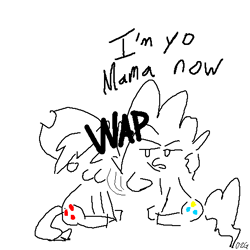 Size: 512x512 | Tagged: safe, artist:ozzyg, imported from derpibooru, applejack, pinkie pie, earth pony, pony, female, mare, sitting, slap