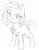 Size: 1062x1370 | Tagged: safe, artist:larrykitty, artist:php156, imported from derpibooru, babs seed, earth pony, pony, female, filly, lineart, looking at you, monochrome, solo