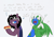 Size: 795x552 | Tagged: safe, artist:ravenpuff, imported from derpibooru, oc, oc:puffy, oc:rowena, bat pony, pegasus, pony, ..., bat pony oc, female, food, freckles, goggles, hoof hold, horrified, hot dog, jewelry, mare, meat, necklace, ponies eating meat, raised hoof, sausage, slit eyes, slit pupils, socks (coat marking), socks (coat markings), speech, unamused, wide eyes
