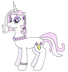 Size: 1911x2015 | Tagged: safe, artist:supahdonarudo, imported from derpibooru, fleur-de-lis, unicorn, series:fleurbuary, bracelet, ear piercing, earring, jewelry, necklace, older, older fleur-de-lis, pearl necklace, piercing, simple background, transparent background