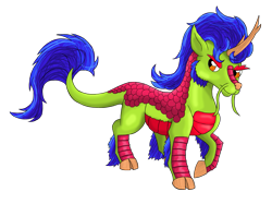 Size: 1915x1436 | Tagged: safe, artist:chili19, imported from derpibooru, oc, oc only, oc:fredric, kirin, kirin oc, male, raised hoof, simple background, solo, transparent background