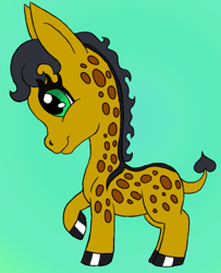 Size: 528x650 | Tagged: safe, artist:chili19, imported from derpibooru, oc, oc only, oc:chili, giraffe, female, raised hoof, simple background, smiling