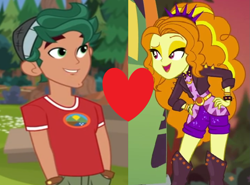 Size: 1353x1000 | Tagged: safe, edit, edited screencap, imported from derpibooru, screencap, adagio dazzle, timber spruce, equestria girls, equestria girls series, legend of everfree, sunset's backstage pass!, spoiler:eqg series (season 2), female, male, shipping, shipping domino, spiked headband, straight, timberdazzle