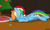 Size: 2500x1495 | Tagged: safe, artist:infrayellow, imported from derpibooru, rainbow dash, pegasus, pony, christmas, christmas tree, cute, dashabetes, eyes closed, female, hat, holiday, nap, prone, santa hat, sleeping, solo, tree