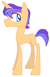 Size: 511x788 | Tagged: safe, artist:mcwolfity, imported from derpibooru, oc, oc only, pony, unicorn, horn, male, offspring, parent:flash sentry, parent:twilight sparkle, parents:flashlight, simple background, smiling, solo, stallion, unicorn oc, white background