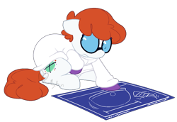 Size: 1235x852 | Tagged: safe, artist:hyperfixatins, artist:pillsburries, imported from derpibooru, earth pony, pony, blueprint, dexter, dexter's laboratory, glasses, ms paint, ponified, simple background, solo, transparent background