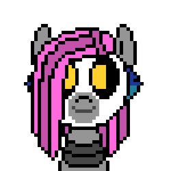 Size: 300x300 | Tagged: safe, artist:nukepony360, imported from derpibooru, oc, oc only, oc:7a, android, pony, robot, robot pony, bust, female, pixel art, simple background, transparent background