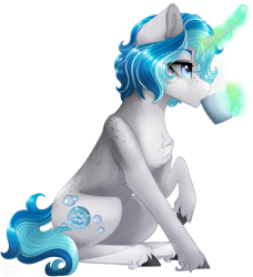 Size: 1571x1719 | Tagged: safe, artist:sharxz, imported from derpibooru, oc, oc only, oc:bubble lee, pony, unicorn, coffee, commission, digital art, drinking, female, gift art, glowing horn, horn, magic, mare, simple background, solo, transparent background