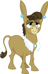 Size: 3000x4547 | Tagged: safe, artist:cloudy glow, artist:cloudyglow, imported from derpibooru, matilda, donkey, pony, a friend in deed, .ai available, cute, ear piercing, earring, female, high res, jewelry, lidded eyes, looking at you, matildadorable, piercing, simple background, solo, transparent background, vector