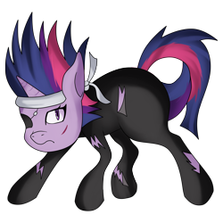 Size: 3600x3600 | Tagged: safe, artist:kenisu-of-dragons, imported from derpibooru, twilight sparkle, pony, unicorn, it's about time, eyepatch, female, future twilight, headband, high res, mare, simple background, solo, transparent background, unicorn twilight