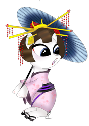 Size: 429x608 | Tagged: safe, artist:sandeline, imported from derpibooru, oc, pony, adorable face, asian, cute, female, geisha, japan, japanese, surprised