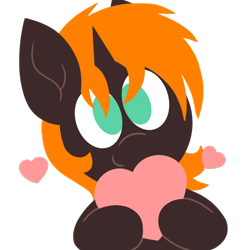 Size: 1200x1200 | Tagged: safe, artist:thebadbadger, imported from derpibooru, oc, oc only, oc:rune tracer, pony, unicorn, heart, palindrome get, simple background, solo, transparent background