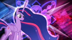 Size: 5120x2880 | Tagged: safe, artist:andoanimalia, artist:laszlvfx, edit, imported from derpibooru, twilight sparkle, alicorn, pony, the last problem, accessory-less edit, cutie mark, female, mare, missing accessory, older, older twilight, princess twilight 2.0, smiling, solo, twilight sparkle (alicorn), wallpaper, wallpaper edit