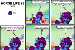 Size: 640x422 | Tagged: safe, artist:juju2143, imported from derpibooru, oc, oc:yuki kagayaki, pony, unicorn, pony town, horse life 98, hourly comic day, microsoft comic chat