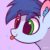 Size: 2000x2000 | Tagged: safe, artist:lollipony, imported from derpibooru, part of a set, oc, oc only, oc:slipstream, pegasus, pony, animated, blue background, bust, commission, cute, ear fluff, eye clipping through hair, heterochromia, male, pbbtt, portrait, raspberry noise, silly, silly pony, simple background, solo, spit, stallion, tongue out, ych result