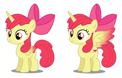 Size: 1280x817 | Tagged: safe, artist:tenderrain-art, artist:tenderrain46, imported from derpibooru, apple bloom, alicorn, pony, alicornified, bloomicorn, female, race swap, simple background, solo, transparent background