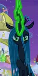 Size: 469x937 | Tagged: safe, imported from derpibooru, screencap, lord tirek, queen chrysalis, the summer sun setback, cropped, female, glowing horn, horn, solo focus