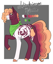 Size: 1280x1552 | Tagged: safe, artist:catstelllation, imported from derpibooru, oc, oc only, oc:starkrimson nebula apple pear, earth pony, pony, male, offspring, parent:big macintosh, parent:twilight sparkle, parents:twimac, solo, stallion