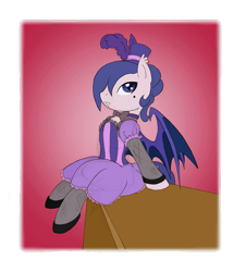 Size: 717x793 | Tagged: safe, artist:ravenpuff, imported from derpibooru, oc, oc only, bat pony, semi-anthro, roan rpg, bat pony oc, clothes, dress, female, shoes, simple background, sitting, solo, transparent background