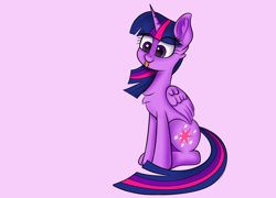 Size: 3000x2160 | Tagged: safe, artist:sadtrooper, imported from derpibooru, twilight sparkle, alicorn, pony, :p, chest fluff, cute, female, simple background, sitting, solo, tongue out, twiabetes, twilight sparkle (alicorn)