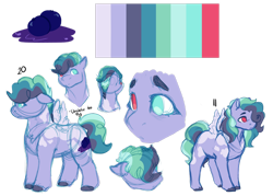 Size: 1280x919 | Tagged: safe, artist:minsona, imported from derpibooru, oc, oc only, oc:blueberry muffin, pegasus, pony, heterochromia, magical lesbian spawn, next generation, offspring, parent:pinkie pie, parent:rainbow dash, parents:pinkiedash, reference sheet, simple background, solo, transparent background