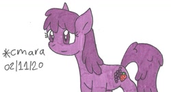 Size: 1031x551 | Tagged: safe, artist:cmara, imported from derpibooru, berry punch, berryshine, earth pony, pony, female, mare, simple background, solo, traditional art, white background