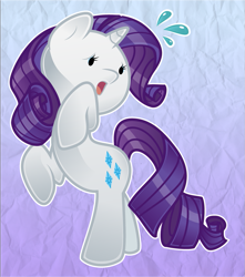 Size: 921x1042 | Tagged: safe, artist:silentazrael, imported from derpibooru, rarity, pony, unicorn, beady eyes, cute, female, mare, open mouth, paper pony, plewds, raribetes, solo, sweat