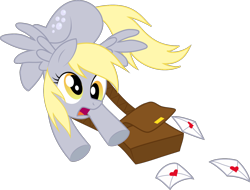 Size: 1280x972 | Tagged: safe, artist:silentazrael, imported from derpibooru, derpy hooves, pegasus, pony, cute, derpabetes, female, letter, mailpony, mare, open mouth, satchel, simple background, solo, transparent background, vector