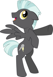 Size: 964x1386 | Tagged: safe, artist:silentazrael, imported from derpibooru, thunderlane, pegasus, pony, double rainboom, backwards cutie mark, bipedal, cute, floppy ears, male, open mouth, profile, simple background, solo, stallion, thunderbetes, transparent background, vector