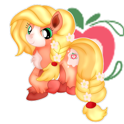 Size: 1024x1024 | Tagged: safe, artist:doraeartdreams-aspy, imported from derpibooru, applejack, earth pony, pony, leak, spoiler:g5, applejack (g5 concept leak), applejack (g5), braid, braided tail, coat markings, female, g5, g5 concept leak style, g5 concept leaks, hooves, mare, redesign, simple background, smiling, solo, transparent background