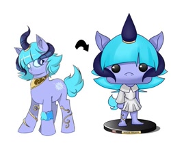 Size: 751x676 | Tagged: safe, artist:sweeteater, imported from derpibooru, oc, oc:winter breaker, anthro, hybrid, pony, clothes, commission, funko pop!, pop, toy, your character here