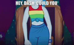 Size: 483x296 | Tagged: safe, edit, edited screencap, imported from derpibooru, screencap, rainbow dash, equestria girls, equestria girls series, spring breakdown, spoiler:eqg series (season 2), animated, caption, close-up, cropped, cruise outfit, female, gif, hip sway, hips, image macro, meme, midriff, sexy, solo, swaying hips, text