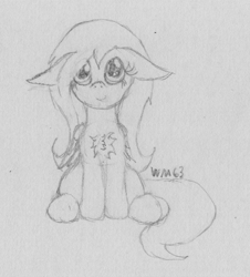 Size: 1682x1862 | Tagged: safe, artist:wapamario63, imported from derpibooru, fluttershy, pegasus, pony, cute, female, mare, monochrome, shyabetes, sitting, solo, traditional art