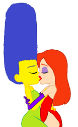 Size: 781x1260 | Tagged: safe, artist:annaxeptable, artist:ktd1993, artist:xciax, deleted from derpibooru, imported from derpibooru, equestria girls, beehive hairdo, equestria girls-ified, female, jessica rabbit, kissing, lesbian, marge simpson