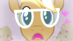 Size: 1280x720 | Tagged: safe, imported from derpibooru, screencap, trenderhoof, pony, unicorn, simple ways, cute, glasses, heart, male, open mouth, solo, stallion