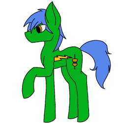 Size: 622x622 | Tagged: safe, artist:haley headphones, imported from derpibooru, oc, oc only, oc:staticspark, earth pony, blue mane, male, stallion, unfinished art, unshaded