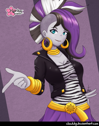 Size: 1115x1421 | Tagged: safe, artist:clouddg, imported from derpibooru, zecora, equestria girls, ear piercing, equestria girls-ified, female, multiple variants, piercing, ponymania, solo, toy interpretation