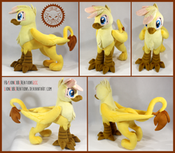 Size: 2310x2020 | Tagged: safe, artist:lioncubcreations, imported from derpibooru, oc, oc:golden plume, griffon, griffon oc, irl, photo, plushie, solo