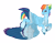 Size: 3755x2950 | Tagged: safe, artist:akumajdragon, imported from derpibooru, rainbow dash, pony, colored wings, female, headcanon, high res, multicolored wings, piercing, scar, simple background, solo, tail feathers, tongue piercing, transparent background, wings