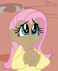 Size: 490x600 | Tagged: safe, artist:mirabuncupcakes15, imported from derpibooru, fluttershy, human, bra, bra strap, clothes, cute, dark skin, female, golden oaks library, humanized, scene interpretation, shirt, shyabetes, solo, underwear