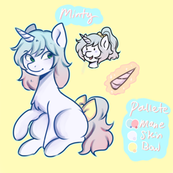 Size: 2000x2000 | Tagged: safe, artist:poofindi, imported from derpibooru, oc, oc only, oc:minty, unicorn, reference, reference sheet