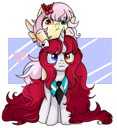 Size: 2958x3231 | Tagged: safe, artist:2pandita, imported from derpibooru, oc, oc only, oc:mistsuki, oc:tender mist, oc:yuko, pegasus, pony, unicorn, female, heterochromia, high res, mare, necktie, simple background, transparent background