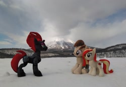 Size: 2069x1438 | Tagged: safe, artist:hihin1993, imported from derpibooru, tempest shadow, oc, oc:poniko, japan, mountain, plushie, scenery, snow