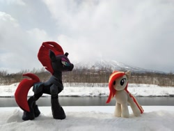 Size: 2080x1560 | Tagged: safe, artist:hihin1993, imported from derpibooru, tempest shadow, oc, oc:poniko, japan, mountain, plushie, snow