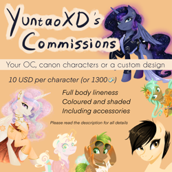 Size: 3543x3543 | Tagged: safe, artist:yuntaoxd, imported from derpibooru, oc, pony, advertisement, commission, commission info, deviantart, paypal