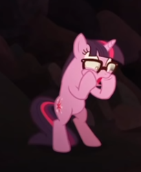 Size: 218x266 | Tagged: safe, imported from derpibooru, screencap, sci-twi, twilight sparkle, pony, unicorn, equestria girls, equestria girls series, spring breakdown, spoiler:eqg series (season 2), bipedal, cropped, equestria girls ponified, female, glasses, open mouth, ponified, squishy cheeks, unicorn sci-twi