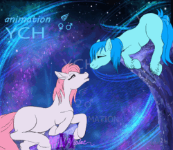 Size: 1250x1088 | Tagged: safe, artist:wildviolet-m, imported from derpibooru, oc, pony, advertisement, animated, commission, couple, frame by frame, kissing, smooch, ych animation, your character here